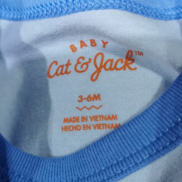 CAT & JACK 3 - 6 month t shirt, short set New NWT Blue, yellow white SUMMER - Picture 16 of 16